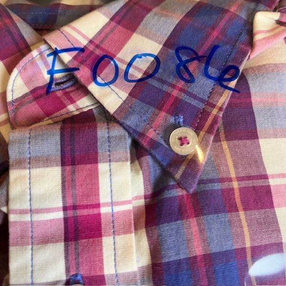 Southern Tide Men's Plaid Button Down Shirt Purple Magneta Blue White Medium - Picture 8 of 8